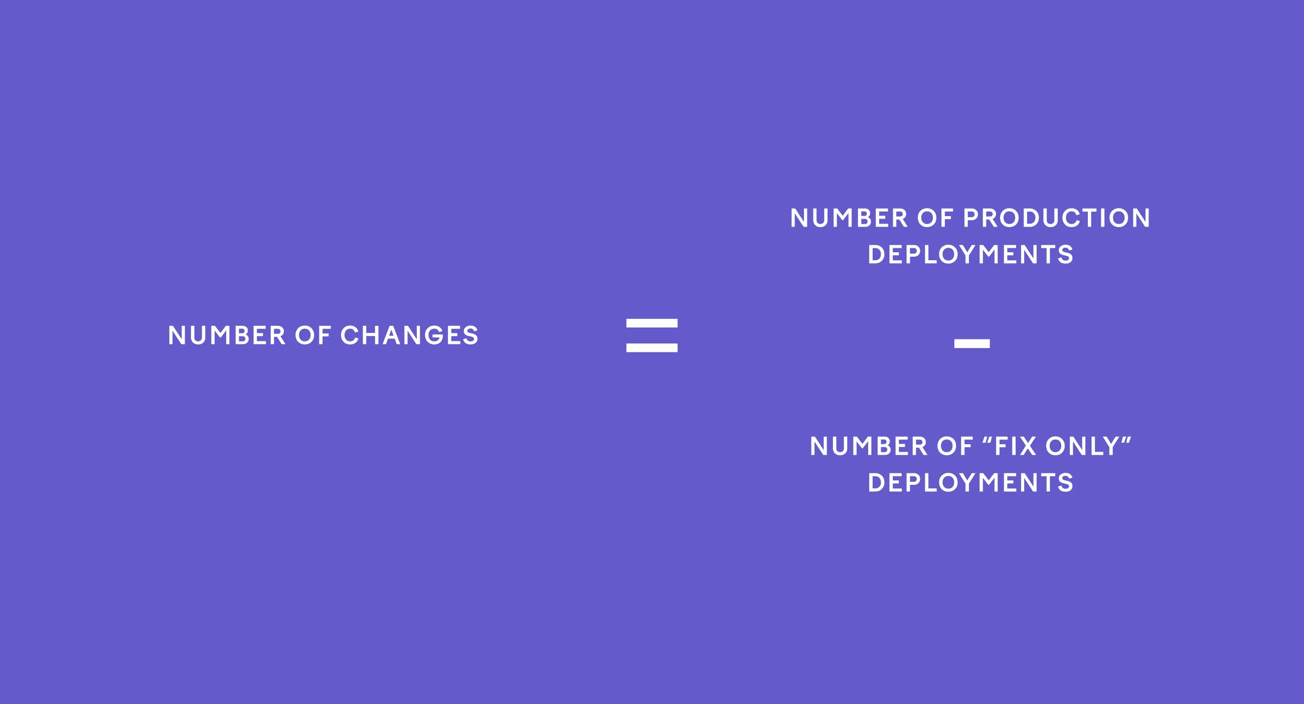 Number of changes = Production deployments - "Fix-only" deployments Number of changes = Production deployments - "Fix-only" deployments