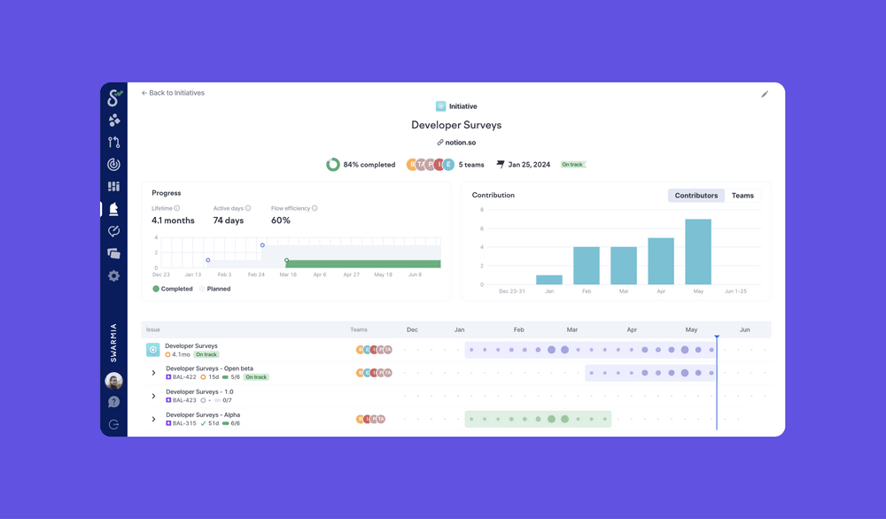 Initiatives in Swarmia